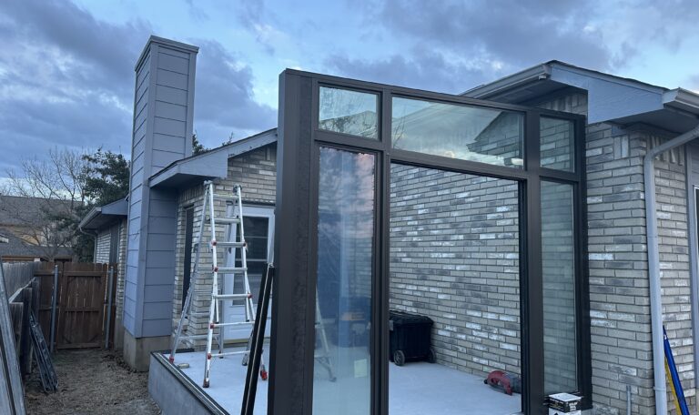 Pflugerville Sunroom Project - Construction putting up the walls